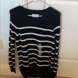 black and white striped sweater